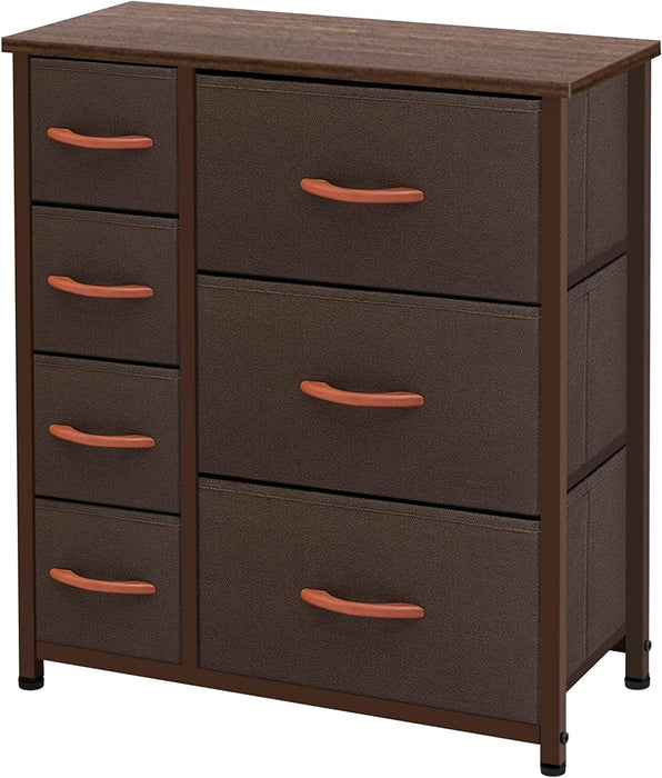 Coffee 7-Drawer Vertical Dresser Storage Tower