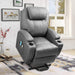 Gray Power Lift Recliner with Massage & Heat