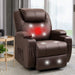 PU Leather Recliner Chair with Massage and Heat (Brown)