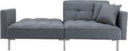 Compact Linen Sofa Bed with Metal Legs