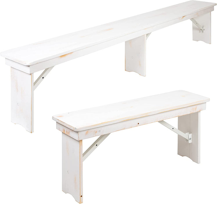 HERCULES Series Folding Farm Table and Bench Set