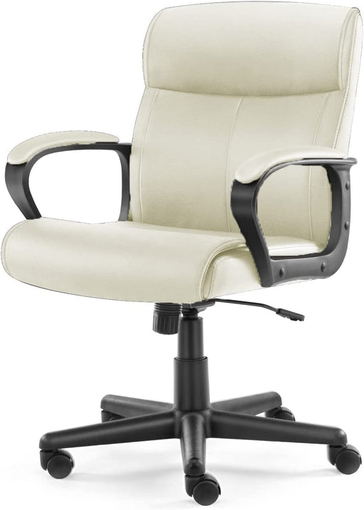 Height-Adjustable White Task Chair for Home & Office