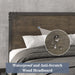 Twin Size Bed Frame, Wood Headboard, Metal Platform Frame, Rivet Decoration