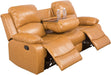 Bonded Leather 3-Piece Recliner Sofa Set, Ginger
