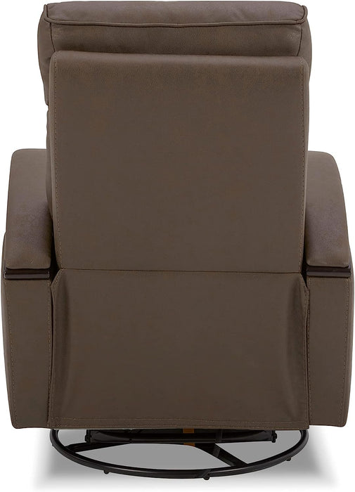 Chocolate Swivel Glider Rocker Recliner with USB Charge