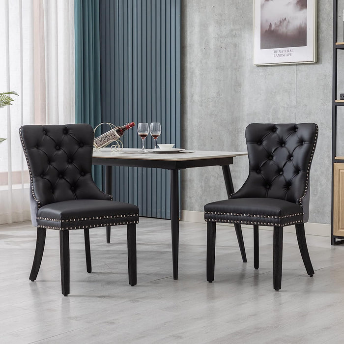 Tufted dining chairs set best sale of 4