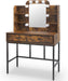 Brown Makeup Vanity Dressing Table with LED Lights