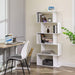 White 5-Tier Wooden Room Divider Bookshelf