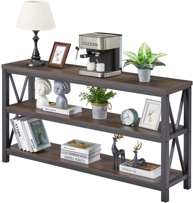 Rustic 3-Tier Console Table for Living Room