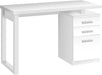 Modern White Laminate Computer Desk with Drawers