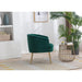 Green Velvet Accent Chair with Golden Legs