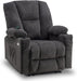 Fabric Electric Power Recliner Chair with Heat and Massage, Grey