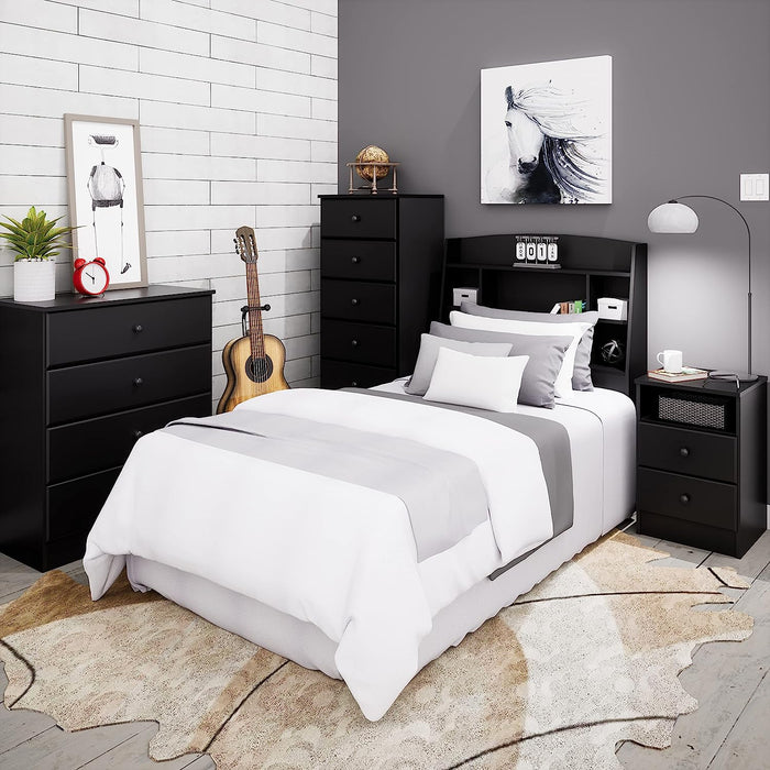 Black Astrid 6 Drawer Tall Chest for Bedroom