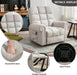 Cream White Rocker Recliner with Heat & Massage