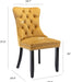 Gold Velvet Dining Room Chairs, Tufted, Ring Pull Trim