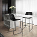 Industrial Black PU Leather Bar Stools with Back (Set/2)