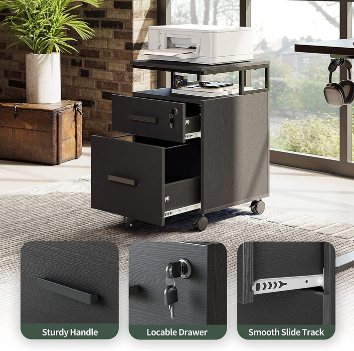 Lockable Rolling File Cabinet for Home Office