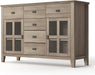 Artisan Pine Wood Transitional Sideboard Buffet with Large Storage