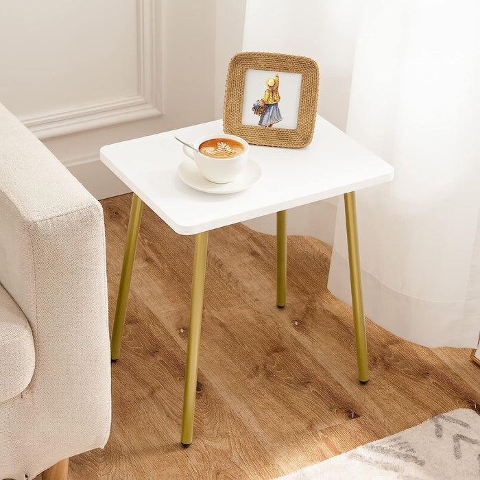 Modern White and Gold Side Table Set of 2, Small