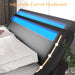 Black Full Size LED Upholstered Bed Frame