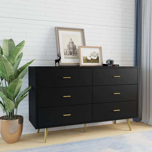 Modern Wood Dresser with Wide Drawers