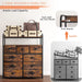 Rustic Brown 9-Drawer Fabric Tall Bedroom Chest