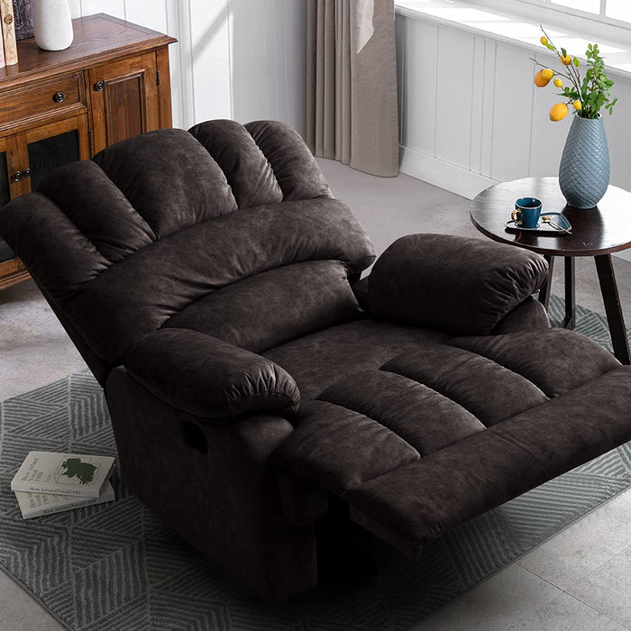 Grey oversized online recliner