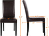 Brown PU Cushion Dining Chairs Set of 4, Waterproof Surface