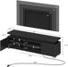 LED TV Stand with Power Outlet & Storage Cabinet