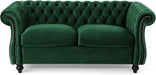 Emerald Chesterfield Loveseat Sofa
