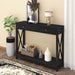 Black Console Table with Drawer and Shelves
