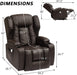 PU Leather Recliner Chair with Massage,Brown