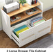 Rolling White File Cabinet with Open Shelves