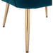 Teal Velvet Accent Chair with Golden Legs