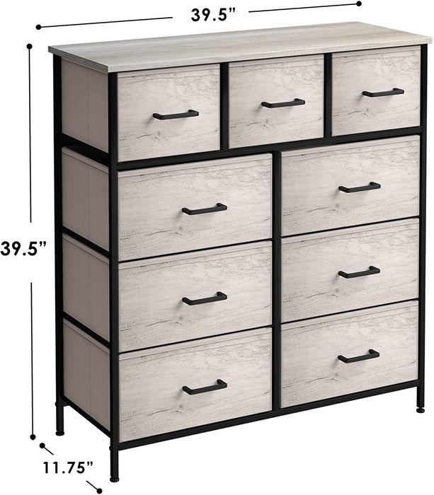 9-Drawer Storage Unit Organizer Chest with Faux Wood Drawers