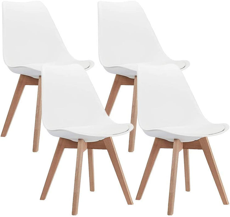 White Padded Shell Dining Chairs