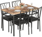 Rustic Brown Rectangular Dining Room Table Set for 4