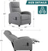 Grey Fabric Padded Seat Backrest Recliner Chair