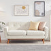 Button Tufted Beige Mid-Century Loveseat Couch