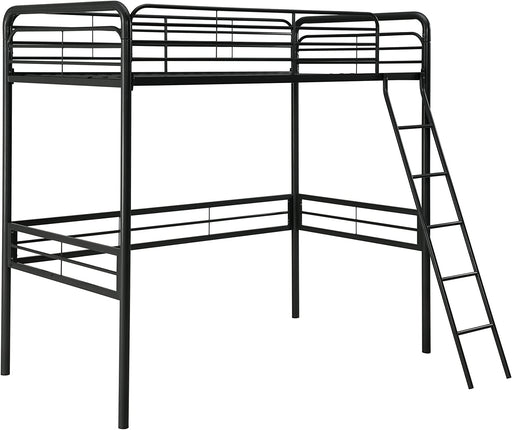 Simple Metal Loft Bed Frame, Multifunctional, Twin, Black
