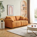 Modern Sofa Loveseat, Deep Seat, Mid-Century (Orange)