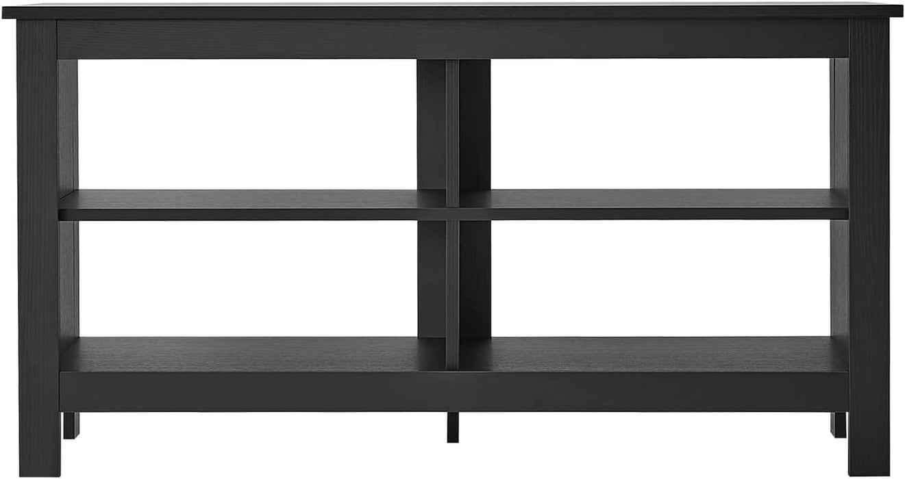 Black TV Stand with Storage Shelves for 50″ TV