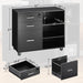 Mobile Wood File Cabinet with Lock and Shelves