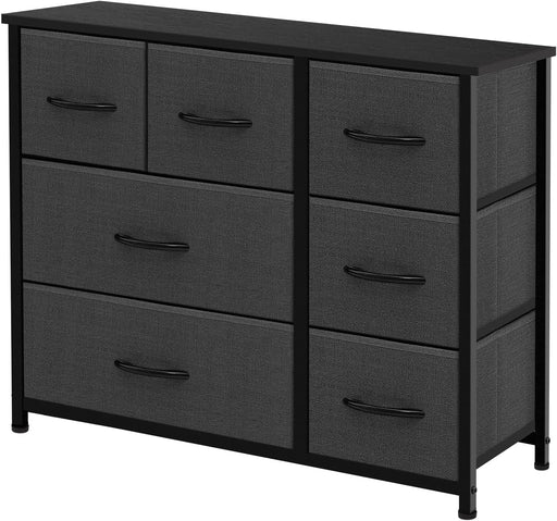 Dark Grey 7-Drawer Fabric Dresser Storage