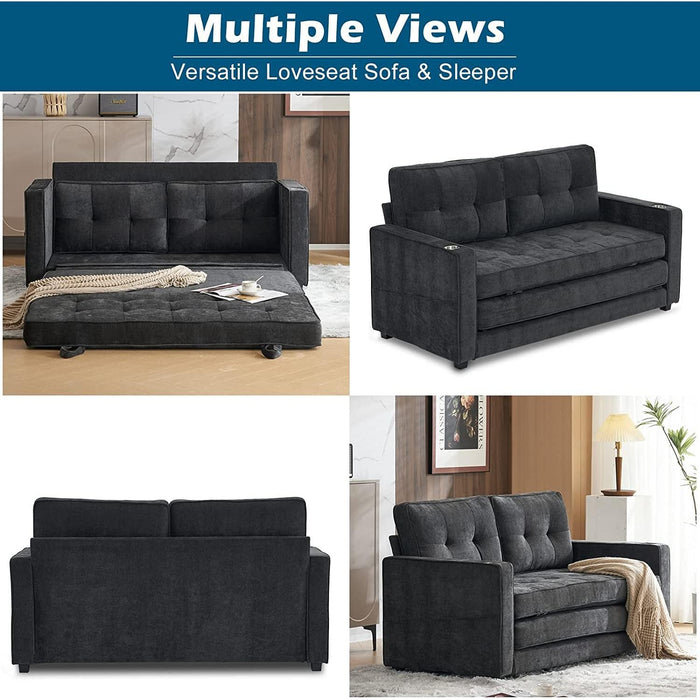 Upgraded Full Size Futon Sofa Bed, Convertible