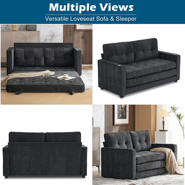 Upgraded Full Size Futon Sofa Bed, Convertible