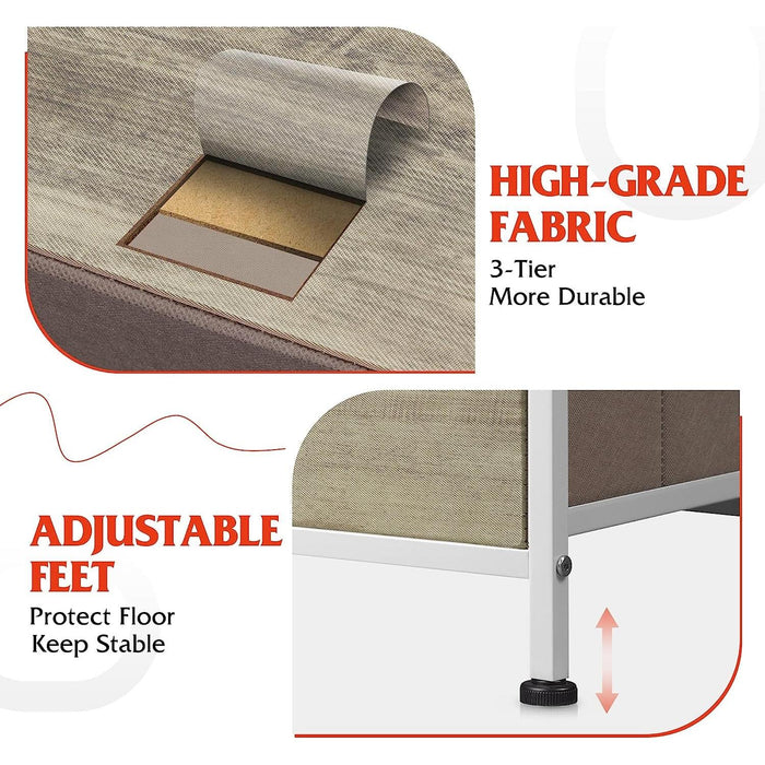 Fabric Storage Tower with 9 Drawers, Greige