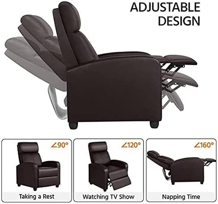 Set of 2 PU Leather Padded Recliner Chairs