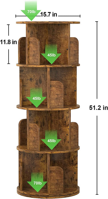 360 Rotating Small Corner Bookshelf for Small Spaces