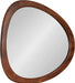 Mckinder Asymmetrical Wood Wall Mirror, 24 X 28, Walnut Brown, Decorative Irregular Geometric Mirror with Robust Wooden Frame and Distinct Finish